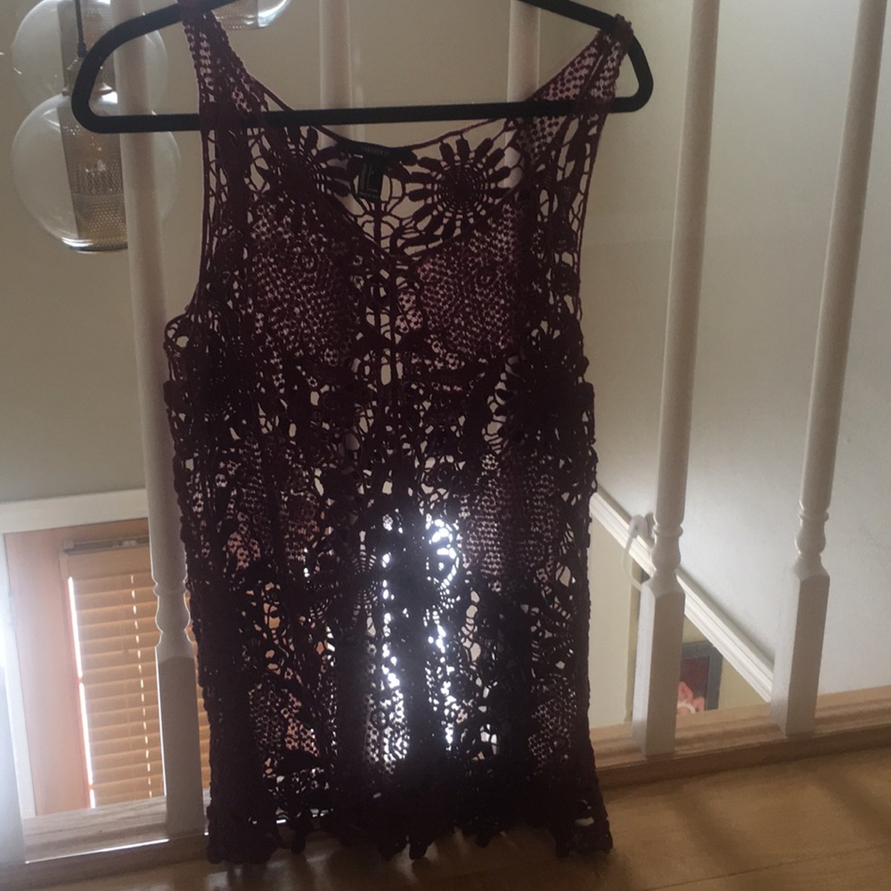 Forever 21 purple lace tank top